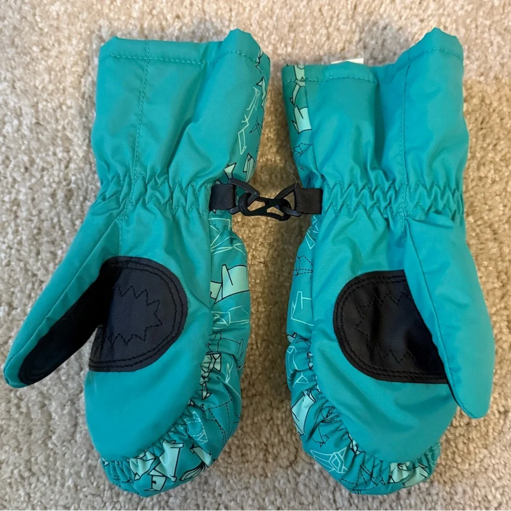 Dakine Kids' Teal Patterned Waterproof Insulated Mittens
